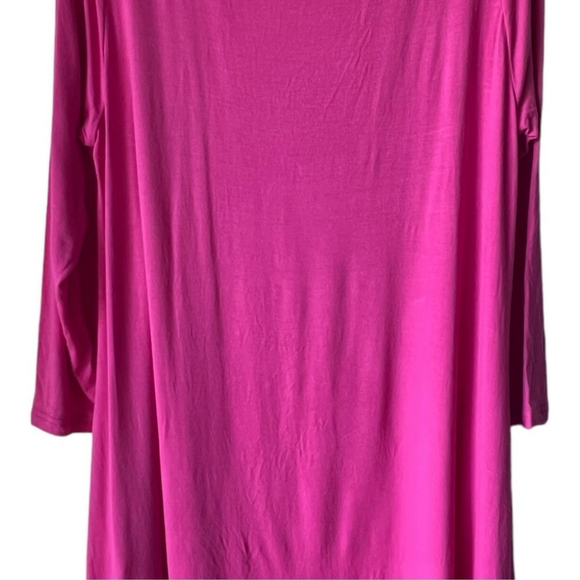 White Mark fuchsia pink Women's midi dress tunic long sleeve casual bright XL. - Picture 7 of 9